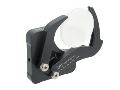 opti-claw self-centering lens mount shown with optical lens