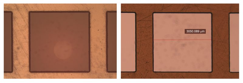 PET and PI polymer 75 um thick films cut with a Spectra-Physics Spirit 100 W IR fs laser