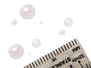 spherical ball micro lenses shown with ruler