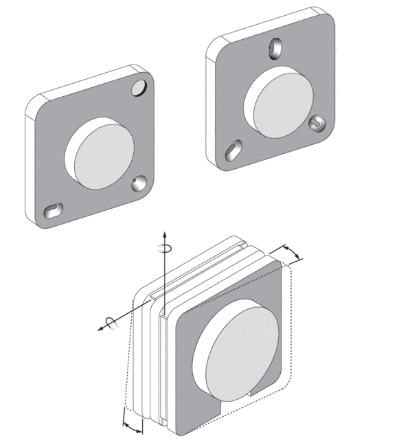 Different mounts fill different needs. Illustrated are: vee, cone and flat mount, three-vee mount and flexure mount