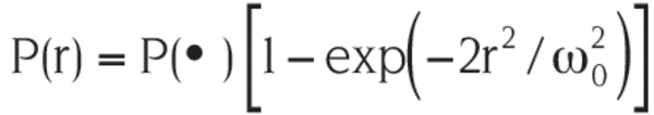 Right hand ordinate of a Gaussian beam equation