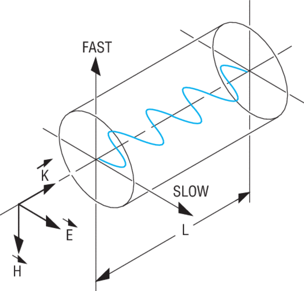 A wave is polarized along the slow axis